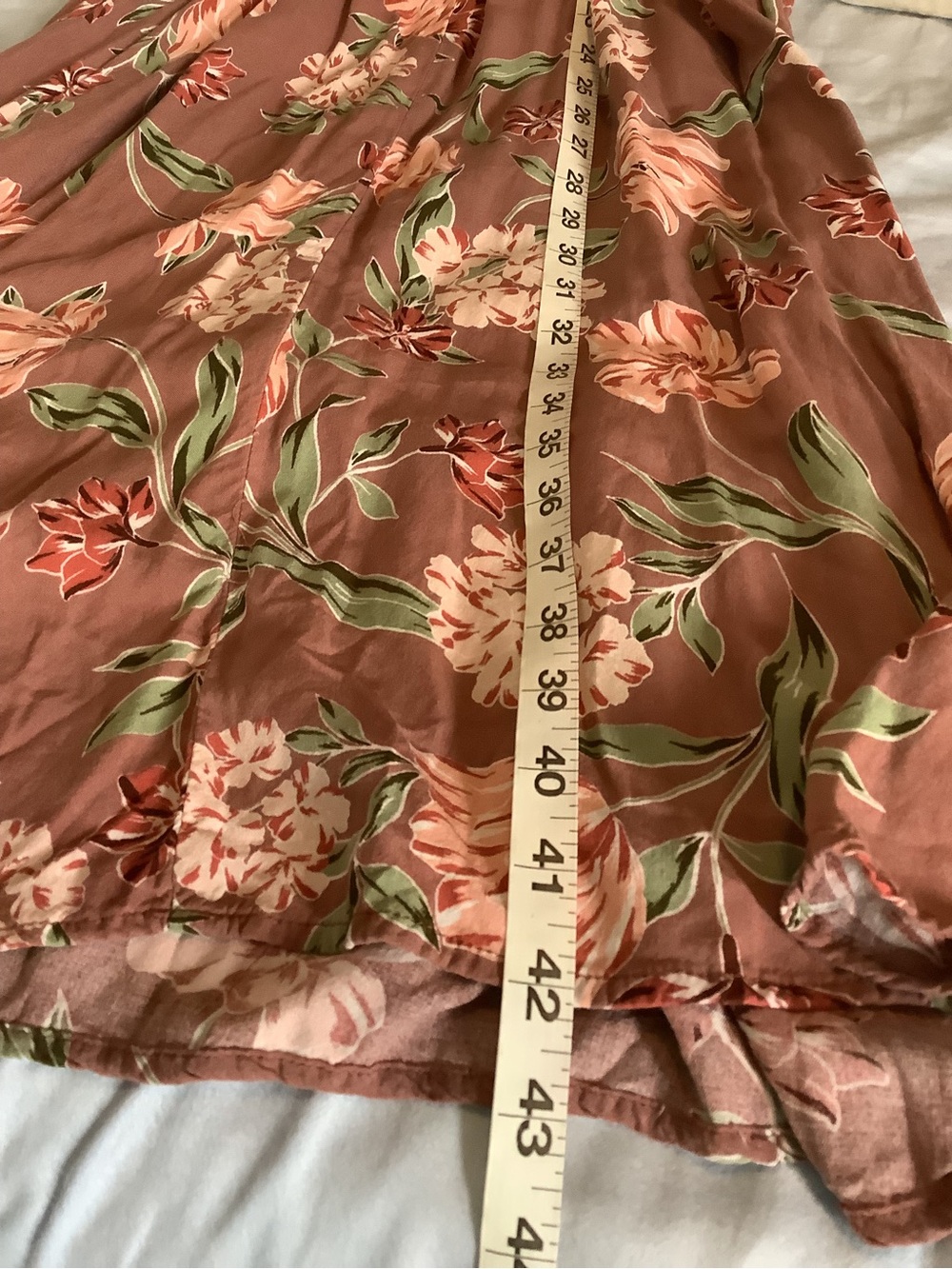 AUW Mauve-Pink Floral Spaghetti-Strap Midi Dress - Picture 6 of 6